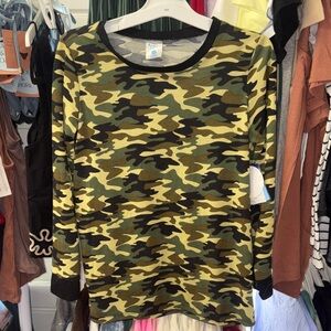 Camouflage Long Sleeve Pajama Shirt